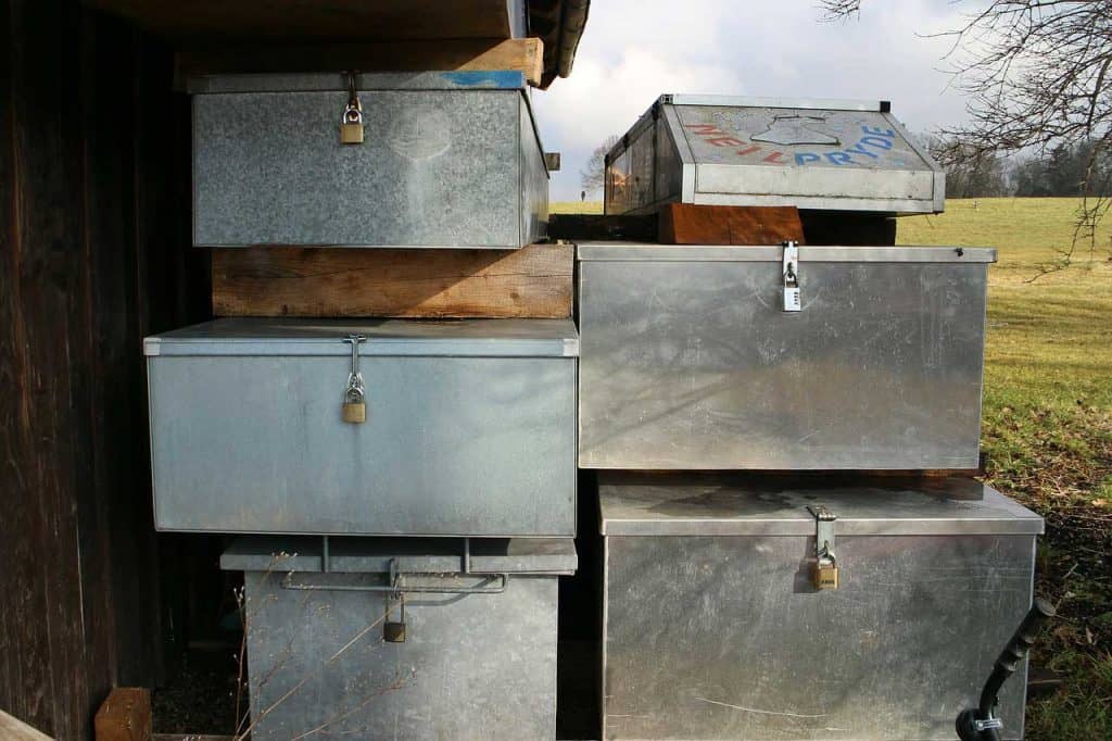 Stacked aluminum toolboxes