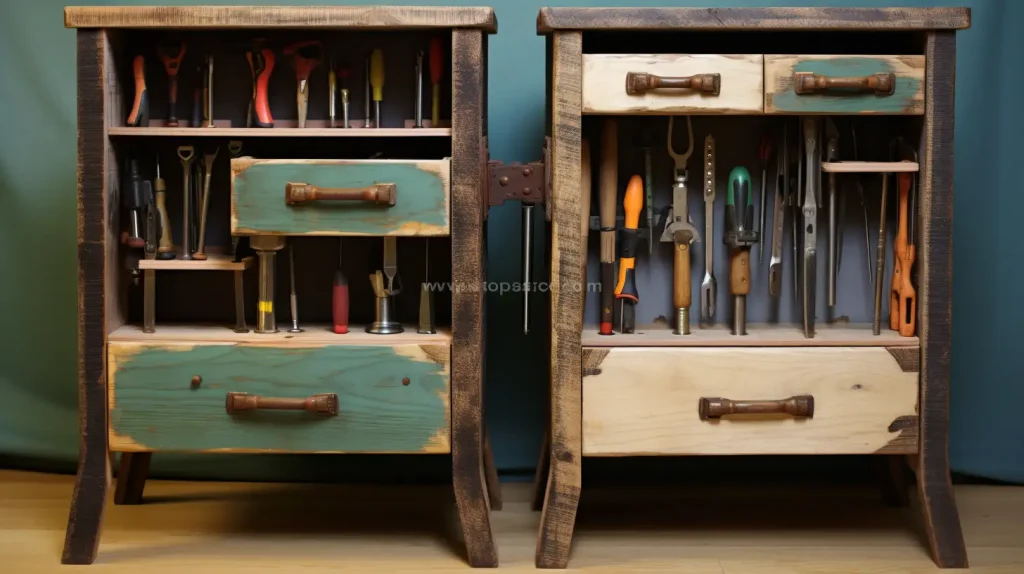 Upcycling furniture into creative tool storage solutions